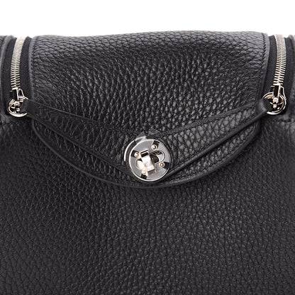 Hermes Taurillon Clemence Mini Lindy 20 Black 9 of 10