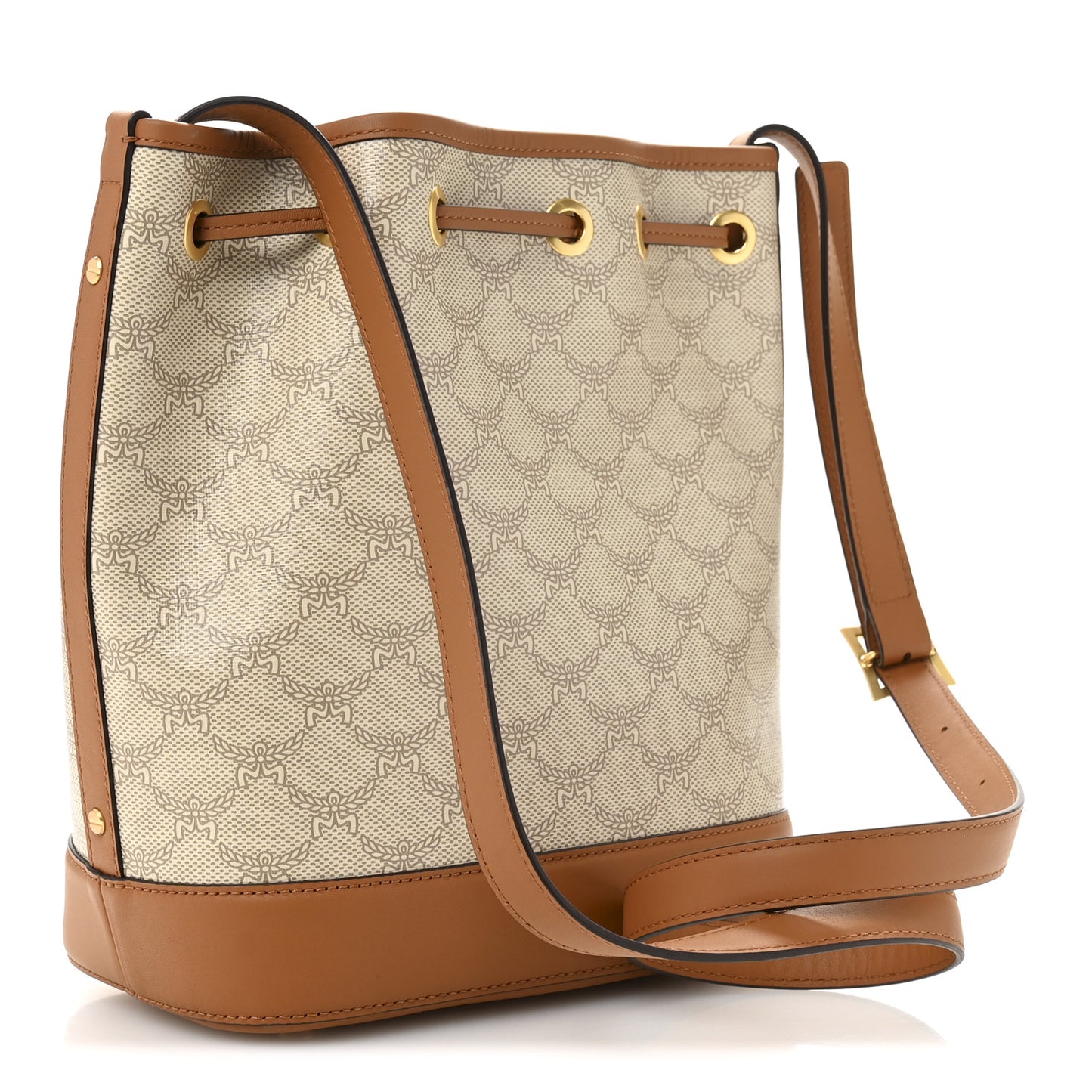 Lauretos Spanish Calfskin Medium Himmel Drawstring Bucket Bag Oatmeal