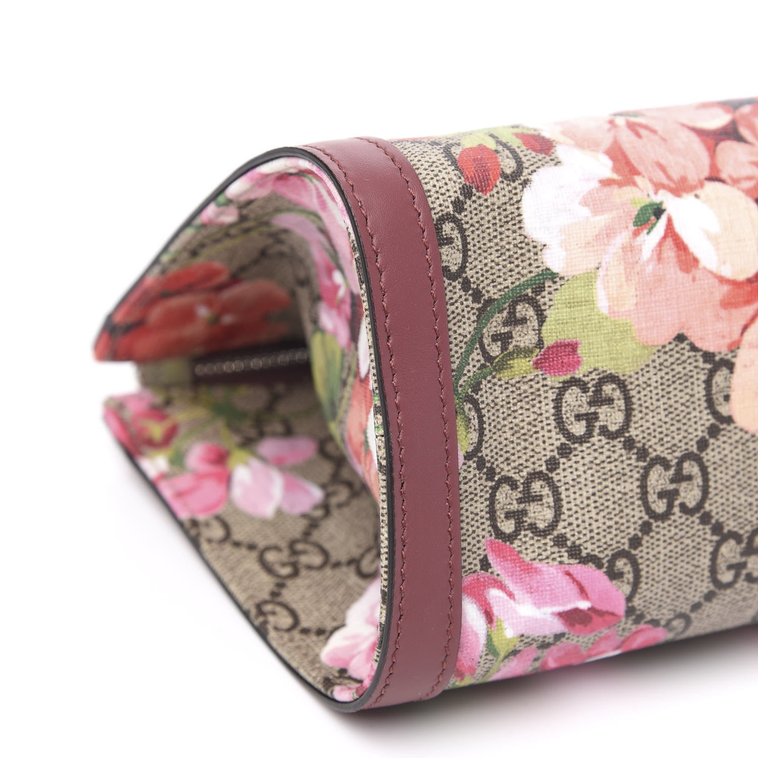 Gucci GG Supreme Monogram Blooms Small Cosmetic Case Beige Multicolor Dry Rose 9 of 10