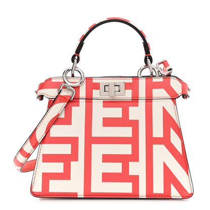 Fendi X MARC JACOBS Nappa Lunar New Year Petite Peekaboo I SEE U Satchel Glow Coral White 1 of 10