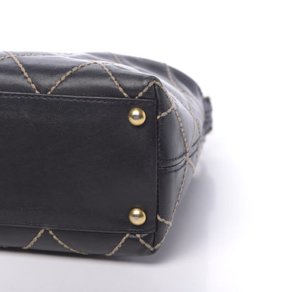 Chanel Calfskin Wild Stitch Hobo Black 13 of 15