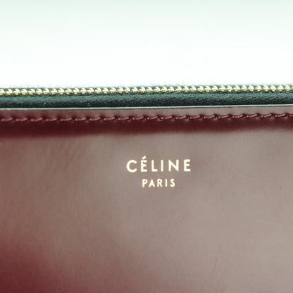 Celine Spazzolato Calfskin Large Zip Around Multifunction Wallet Wine 8 of 8