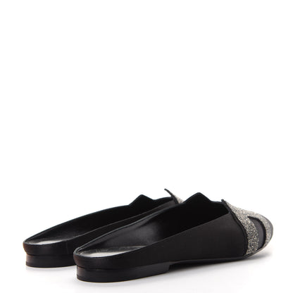 Hermes Satin Suede Goatskin Crystal Roxane Mules 37 Black 4 of 10