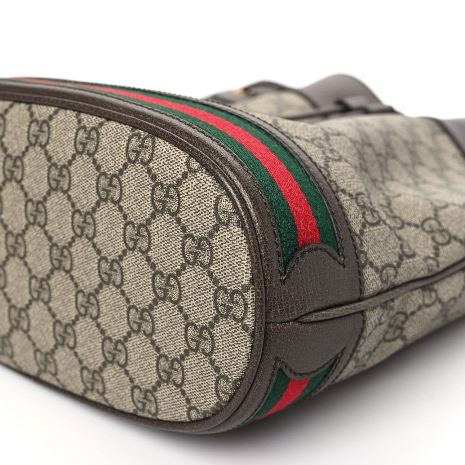 Gucci GG Supreme Monogram Web Ophidia Bucket Bag Brown 10 of 10