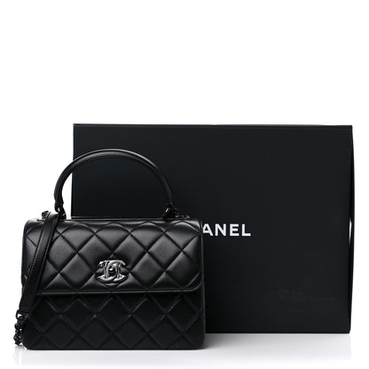 Chanel Lambskin Quilted Small Trendy CC Dual Handle Flap Bag So Black 14 of 14