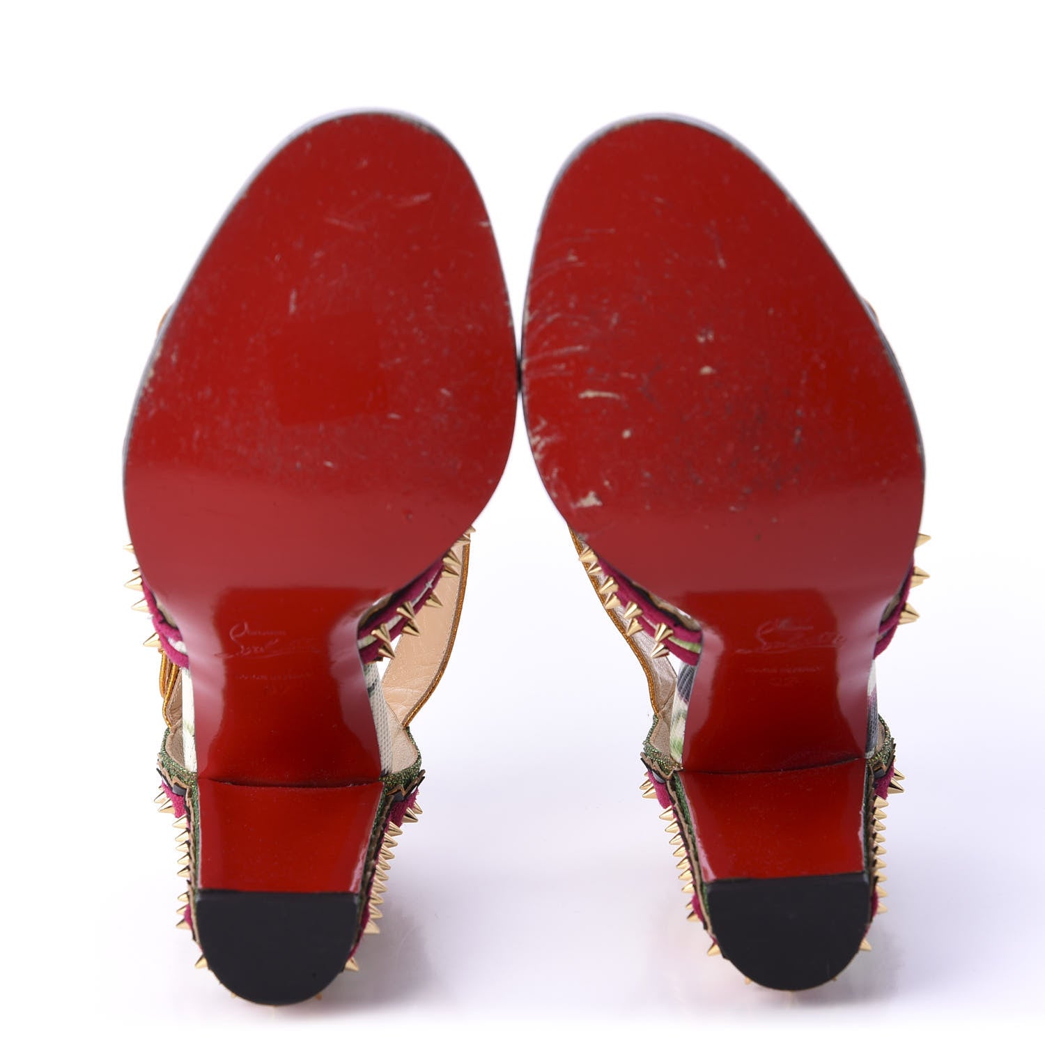 Christian Louboutin Metallic Glitter Spiked Montezumina 85 Sandals 37 Multicolor 5 of 8
