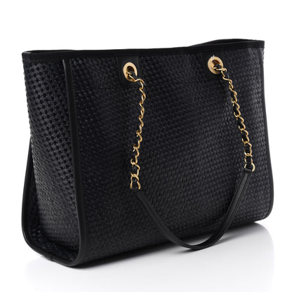 Chanel Woven Straw Raffia Small Deauville Tote Black 3 of 11