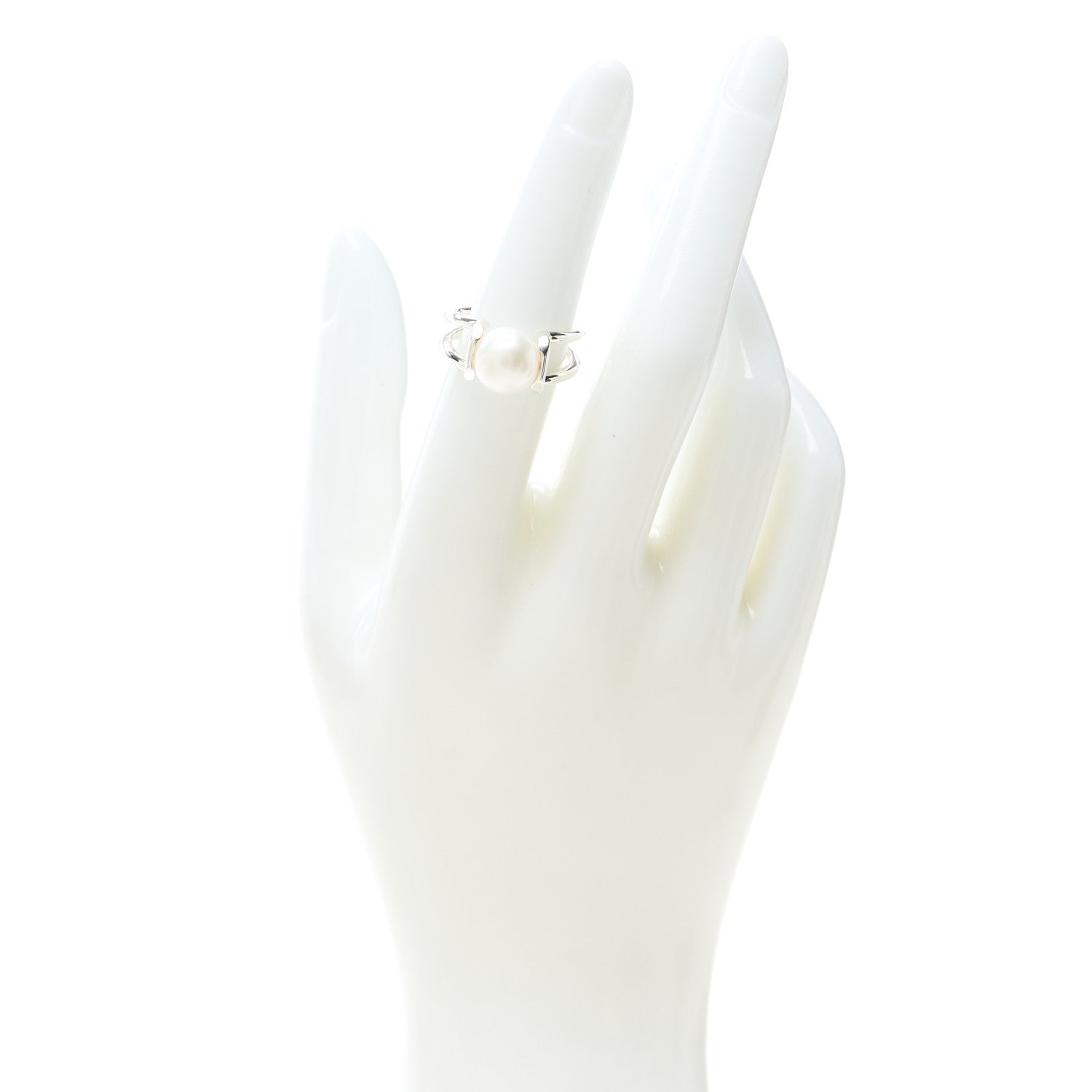 Tiffany Sterling Silver Pearl HardWear Ring 51 5.75 2 of 4