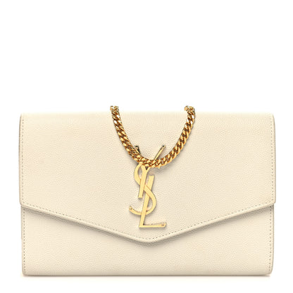 Saint Laurent Grain De Poudre Monogram Uptown Chain Wallet Crema Soft 3 of 14