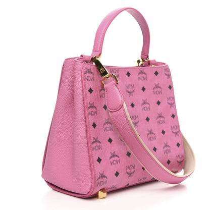 MCM Visetos Corina Shoulder Bag Pink 3 of 10