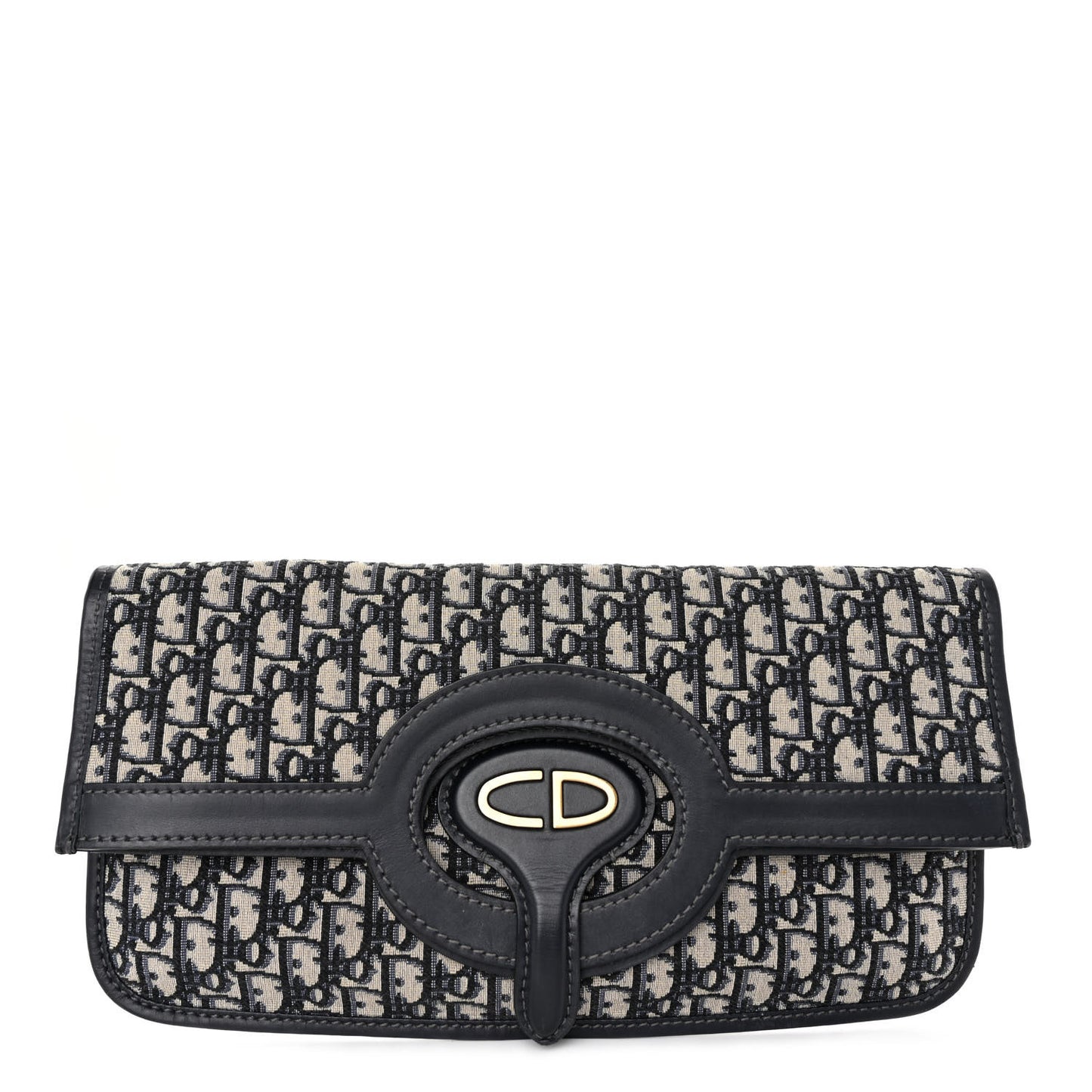 Oblique Fold Over Clutch Blue