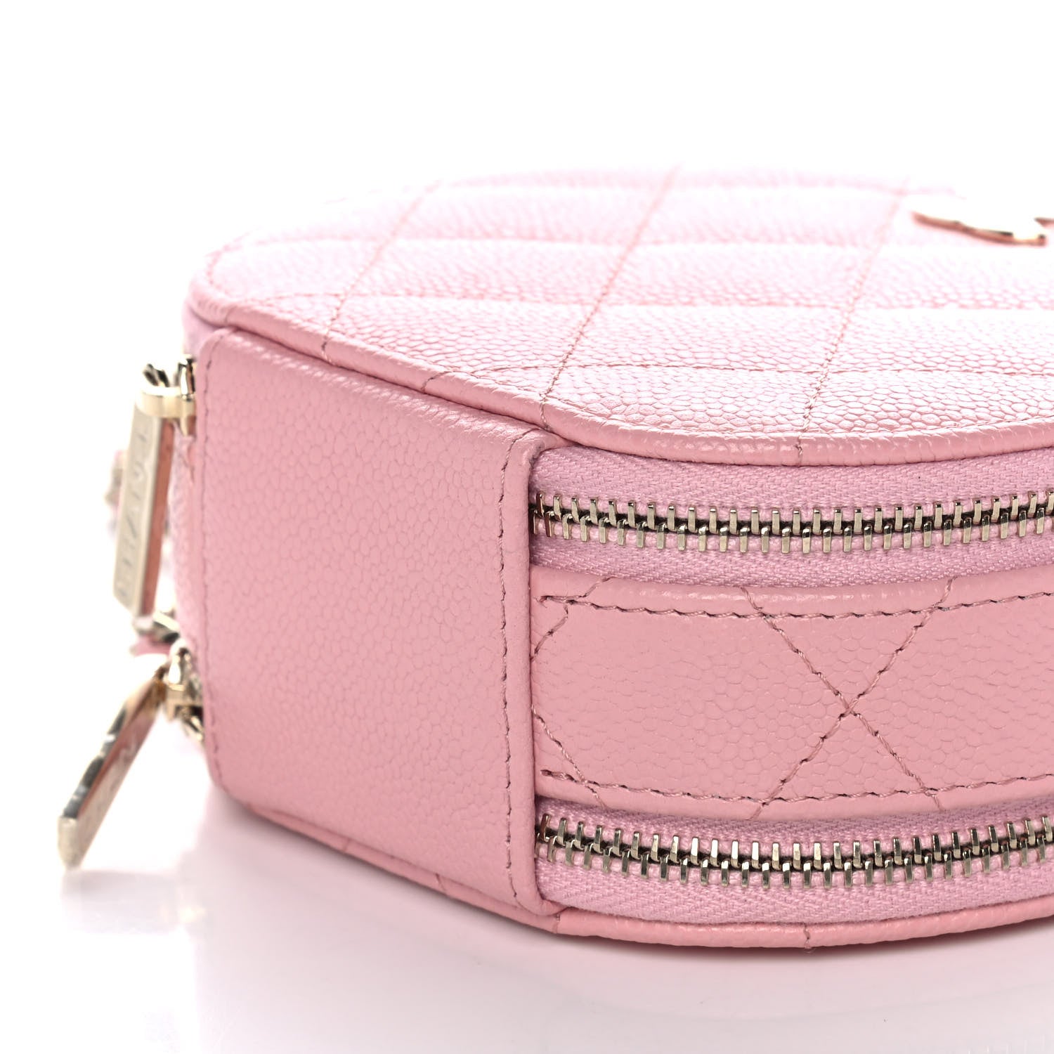 Chanel Caviar Quilted Round Handle With Care Vanity With Chain Pink 11 of 12