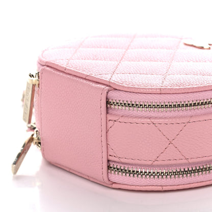 Chanel Caviar Quilted Round Handle With Care Vanity With Chain Pink 11 of 12