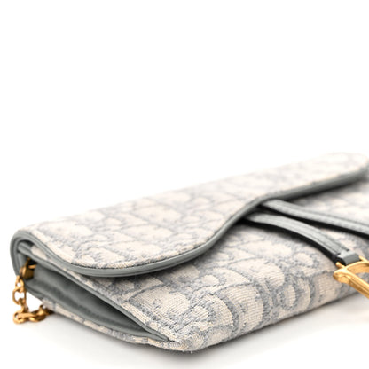 Christian Dior Oblique Saddle Chain Long Wallet Grey 8 of 10