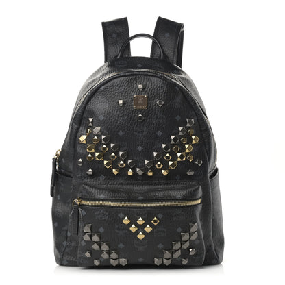 MCM Visetos Studded Medium Stark M Backpack Black 1 of 14