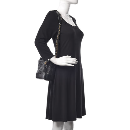 Chanel Aged Calfskin Quilted Small Gabrielle Hobo Black 2 of 10