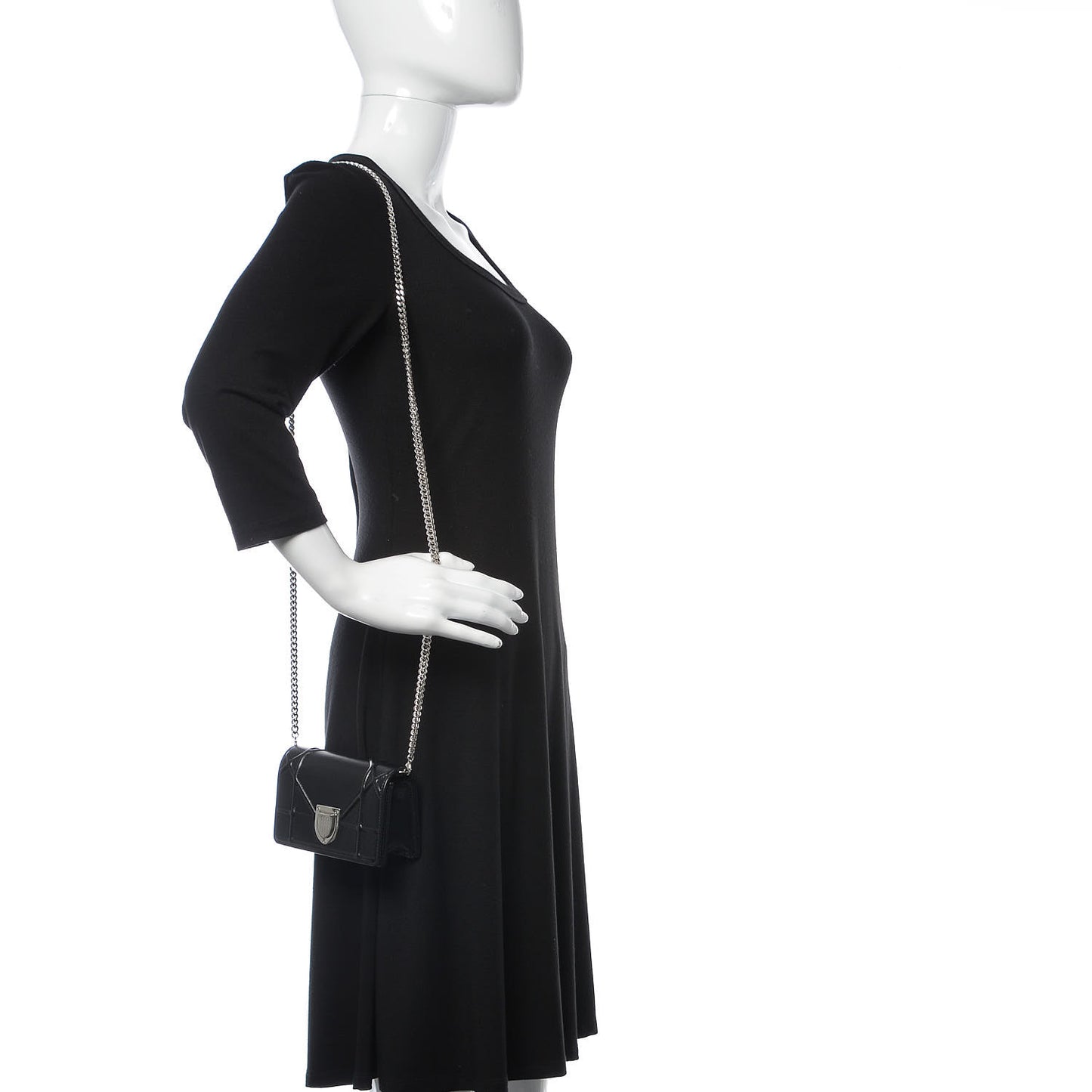 Lambskin Baby Diorama Flap Bag Black