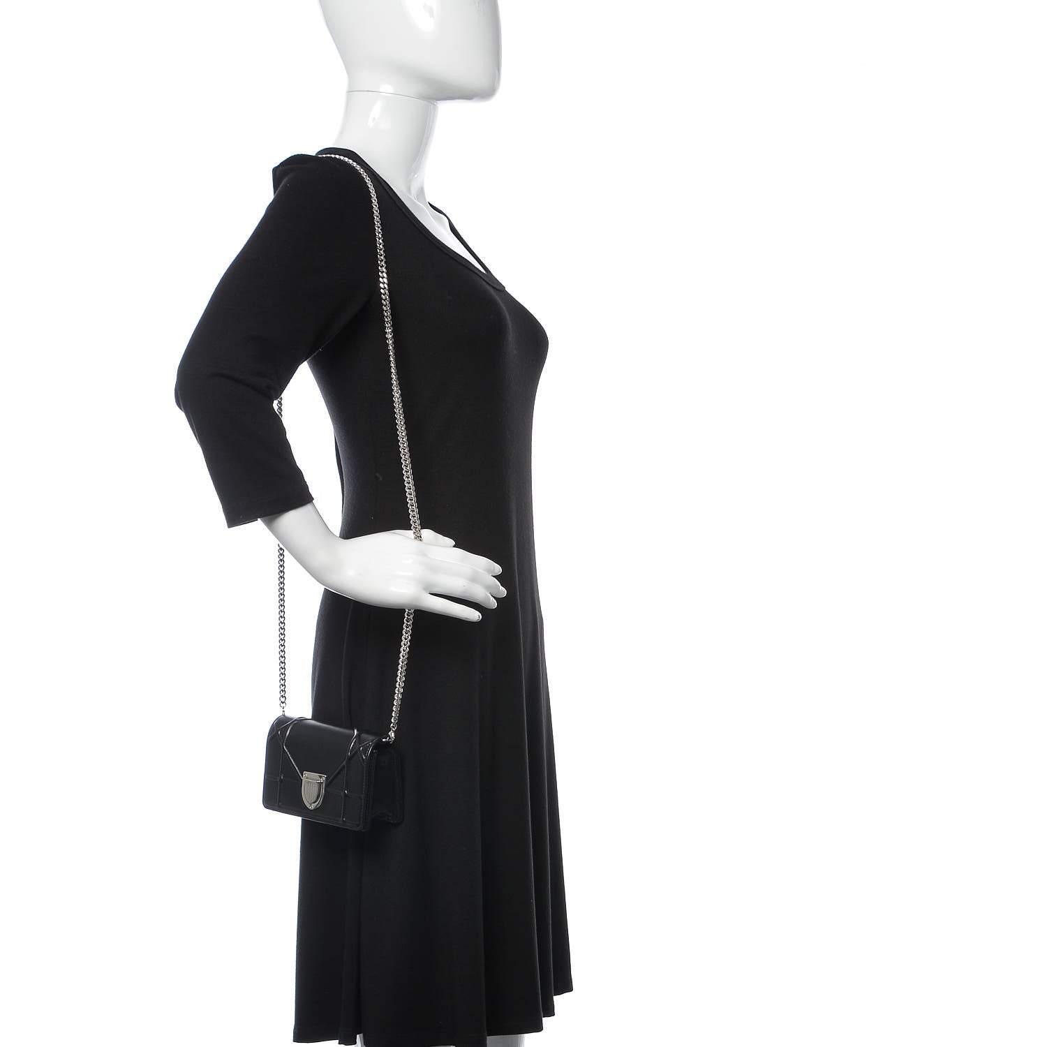 Christian Dior Lambskin Baby Diorama Flap Bag Black 2 of 8