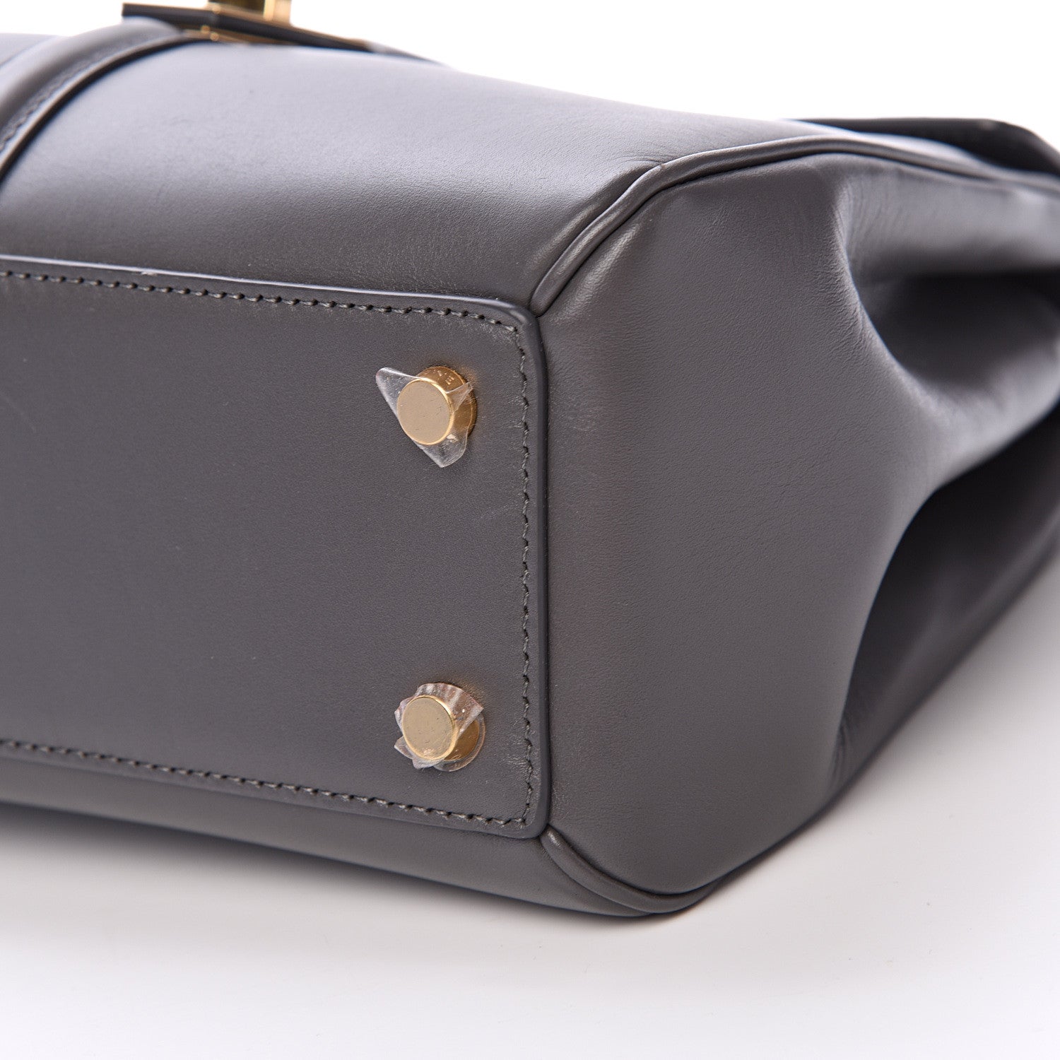 Celine Satinated Calfskin Small 16 Top Handle Bag Gray 10 of 14