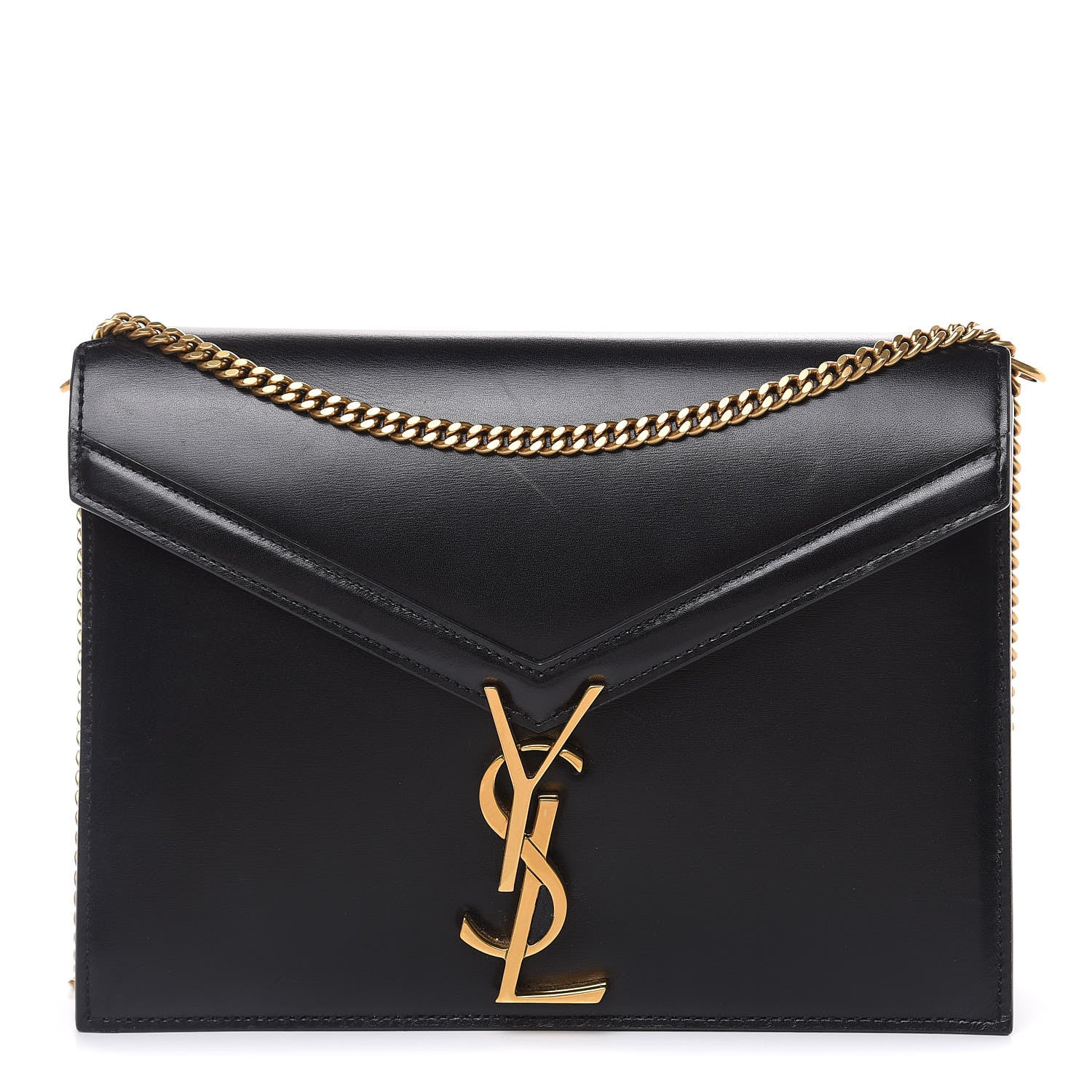 Saint Laurent Smooth Calfskin Monogram Cassandra Clasp Bag Black 1 of 12