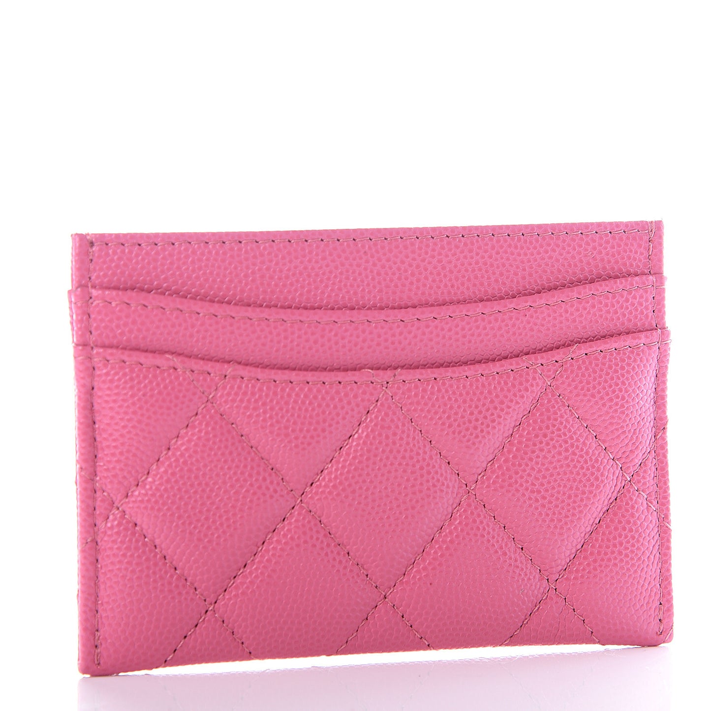 Caviar Quilted Card Holder Pink