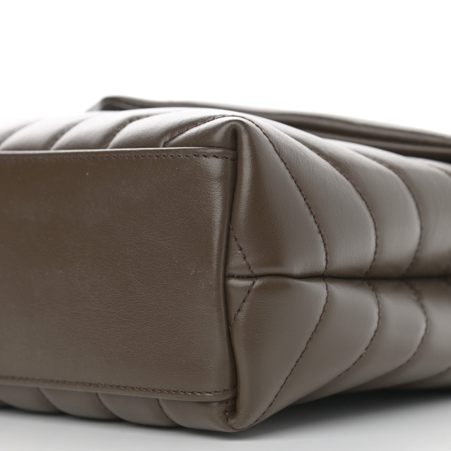 Calfskin Y Quilted Monogram Small Loulou Chain Satchel Taupe