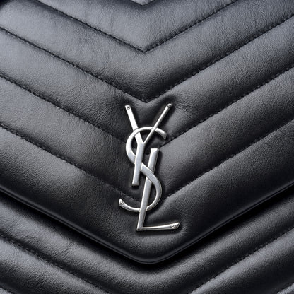 Saint Laurent Calfskin Y Quilted Monogram Large Loulou Chain Satchel Black 9 of 9