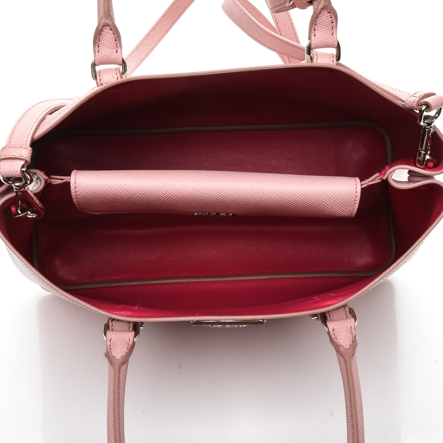 Prada Saffiano Cuir Small Double Handle Tote Pesco 5 of 6