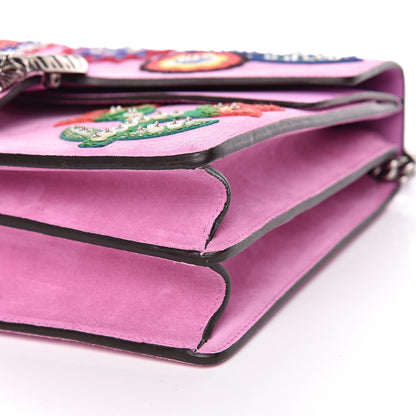 Gucci Suede Cudu Embroidered Medium Dionysus Shoulder Bag Candy Mousse Multicolor 9 of 13