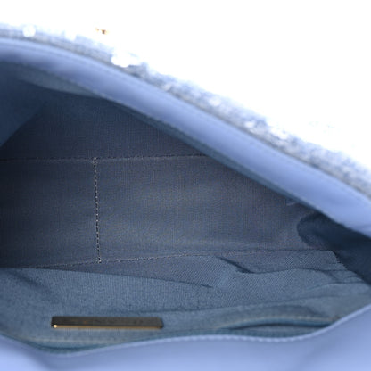 Chanel Sequin Quilted Medium Chanel 19 Flap Light Blue 5 of 10