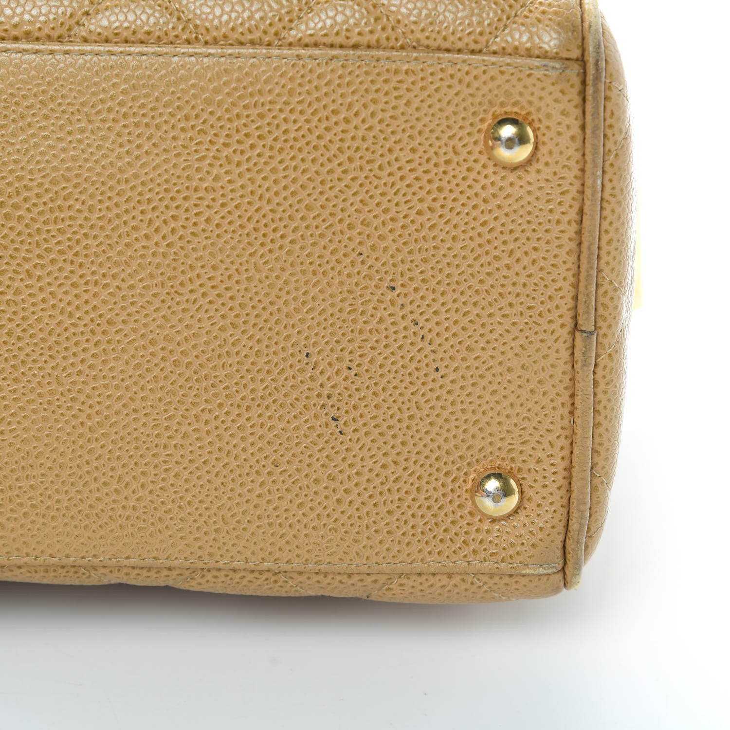 Chanel Caviar Quilted Large Bowler Bag Beige 13 of 20