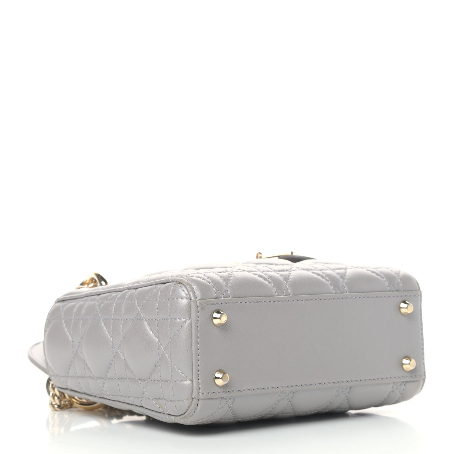 Christian Dior Metallic Lambskin Cannage Mini Lady Dior Grey 3 of 4
