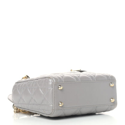 Christian Dior Metallic Lambskin Cannage Mini Lady Dior Grey 3 of 4