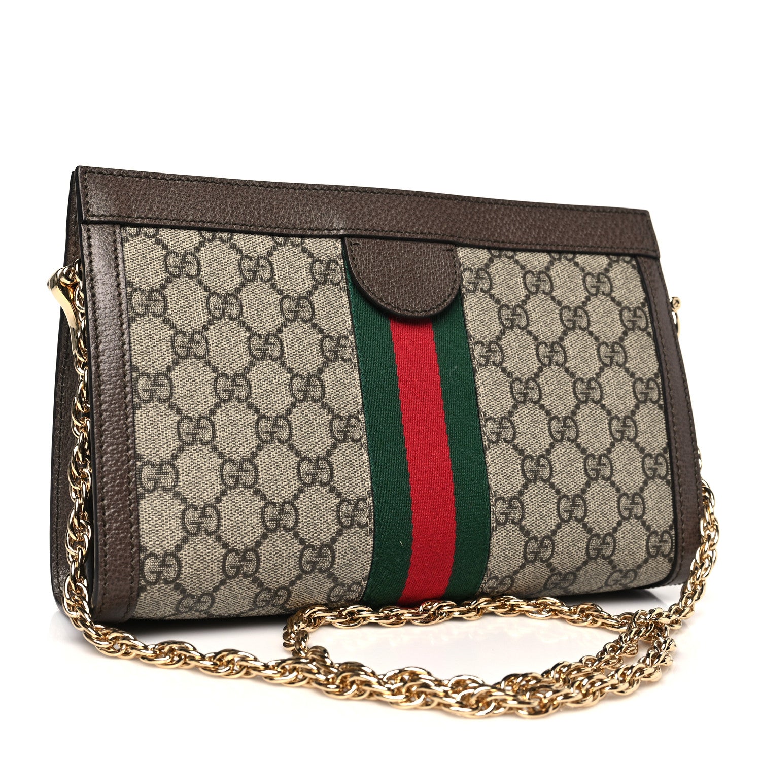 Gucci GG Supreme Monogram Web Small Ophidia Chain Shoulder Bag Brown 3 of 10