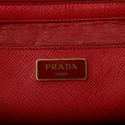 Prada Saffiano Cuir Top Handle Dome Tote Rosso 6 of 12