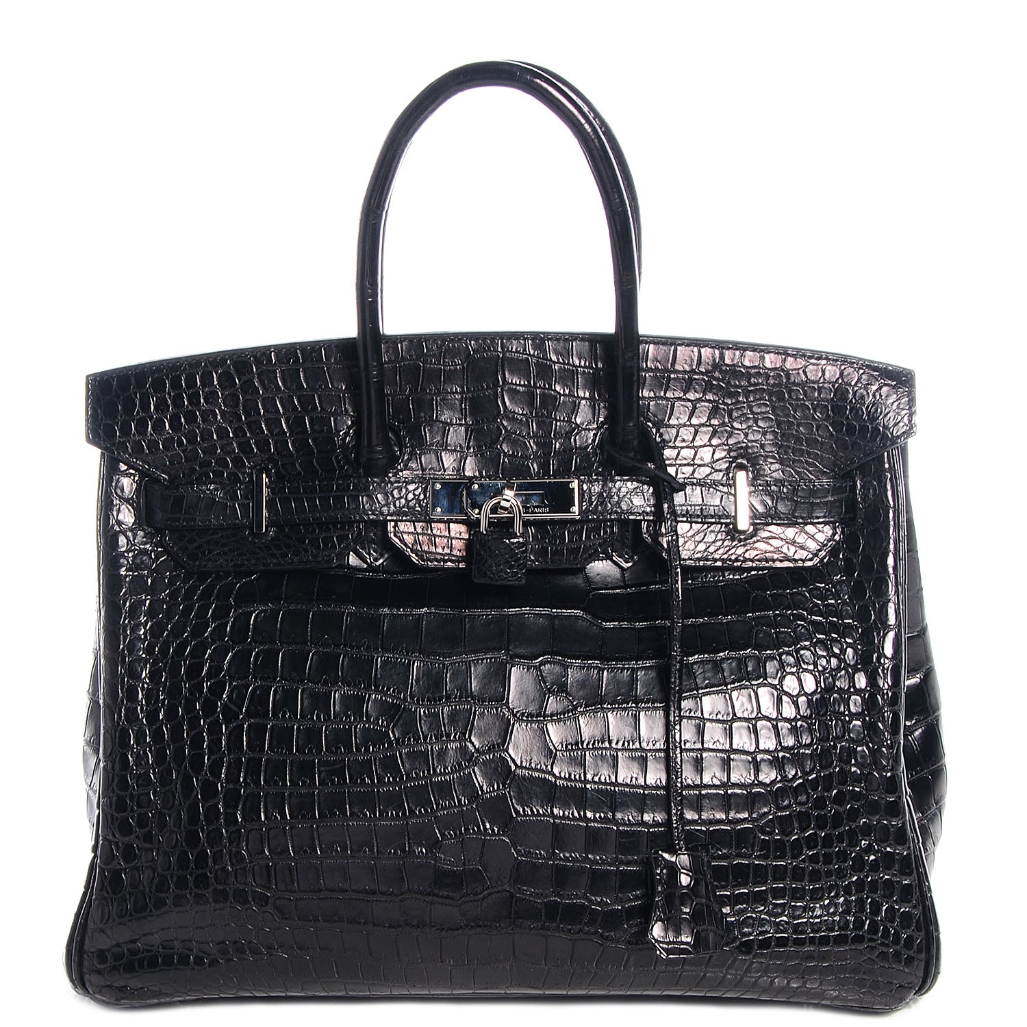 Hermes Matte Porosus Crocodile Birkin 35 Black 1 of 10