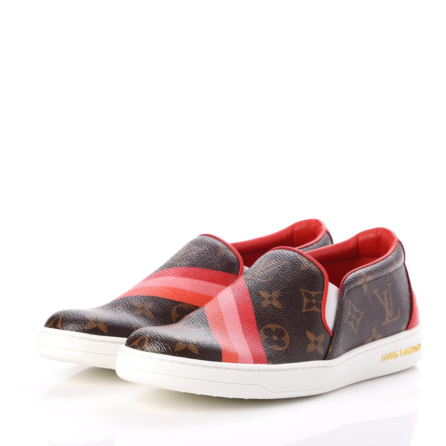 Monogram Frontrow Slip On Sneakers 35.5 Rouge