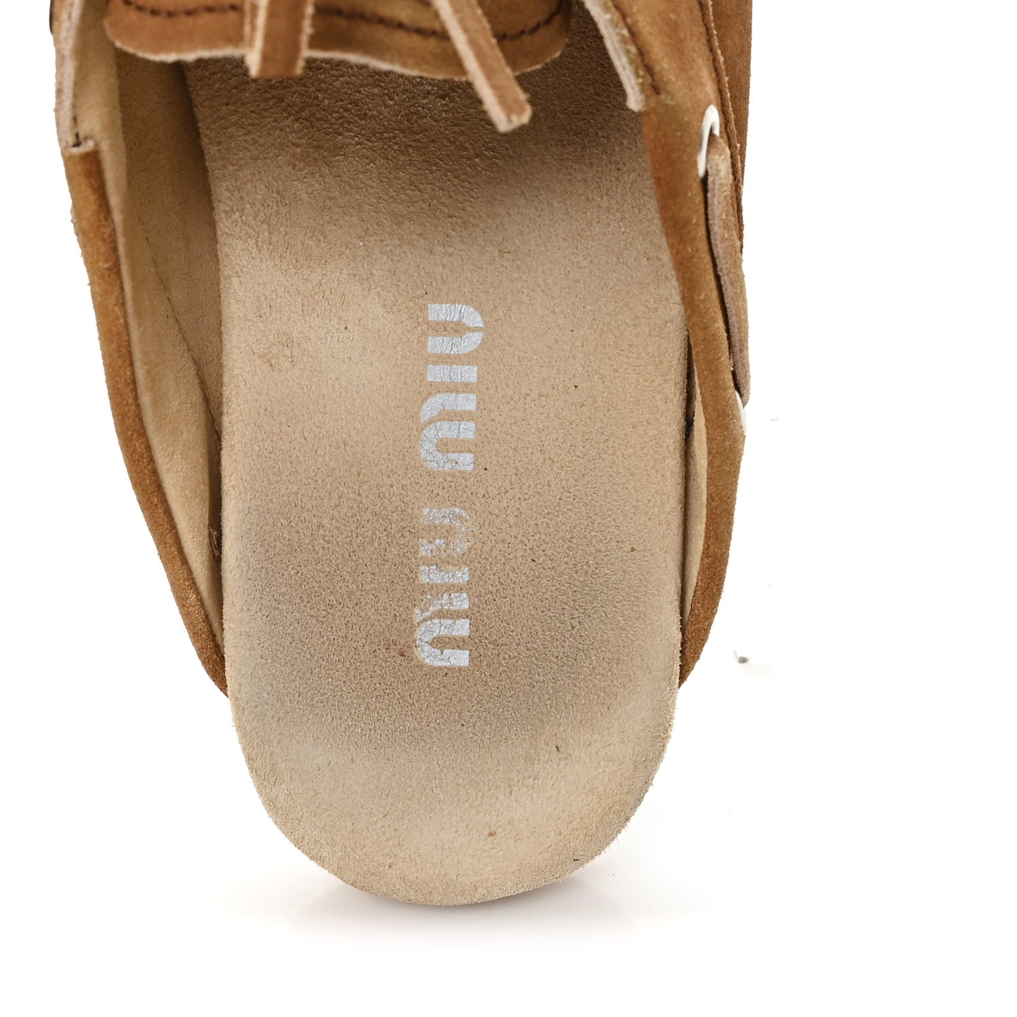 Faded Suede Deck Mules 38 Cinnamon