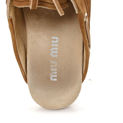 Miu Miu Faded Suede Deck Mules 38 Cinnamon 8 of 9