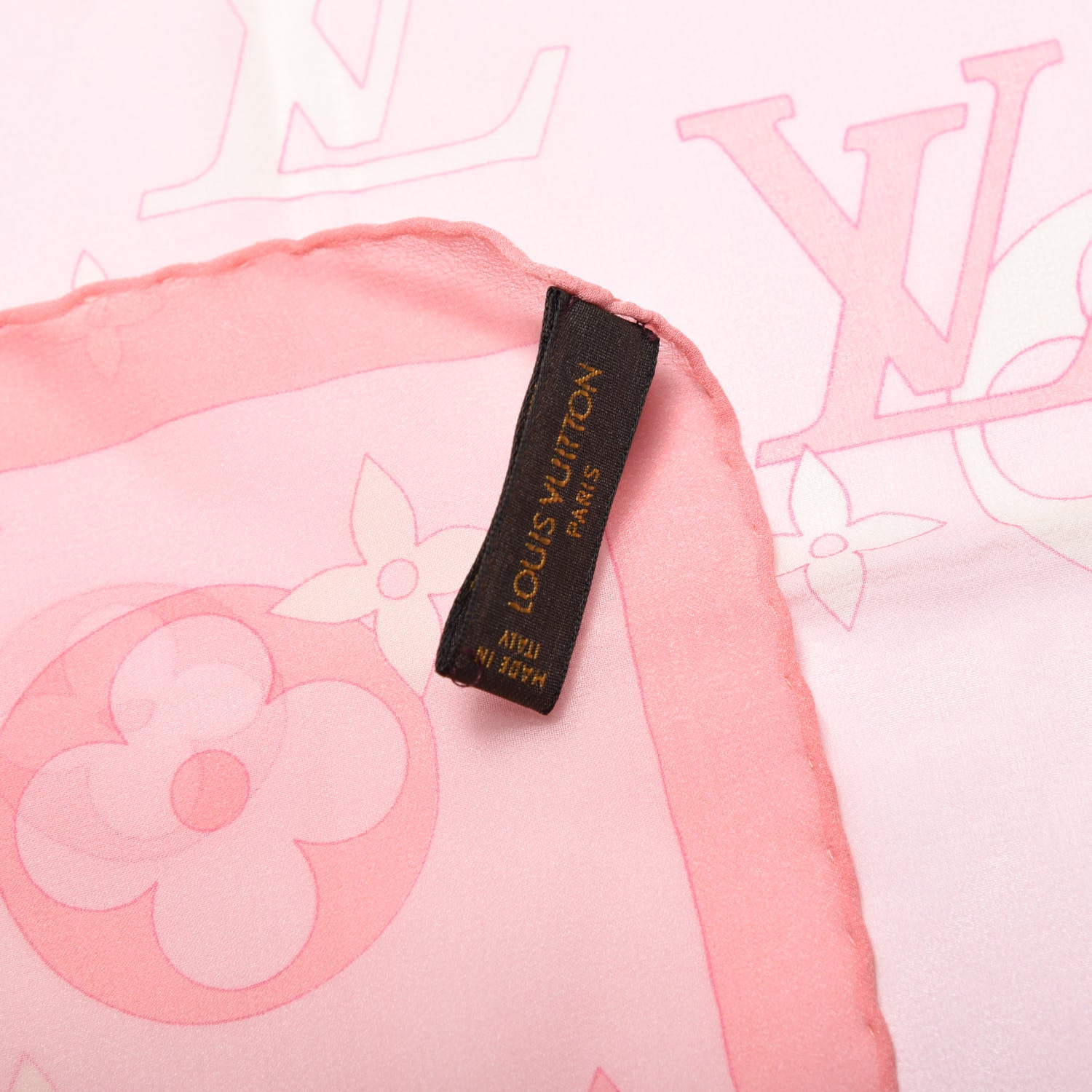 Louis Vuitton Silk Crepe Monogram Scarf Pink 5 of 5