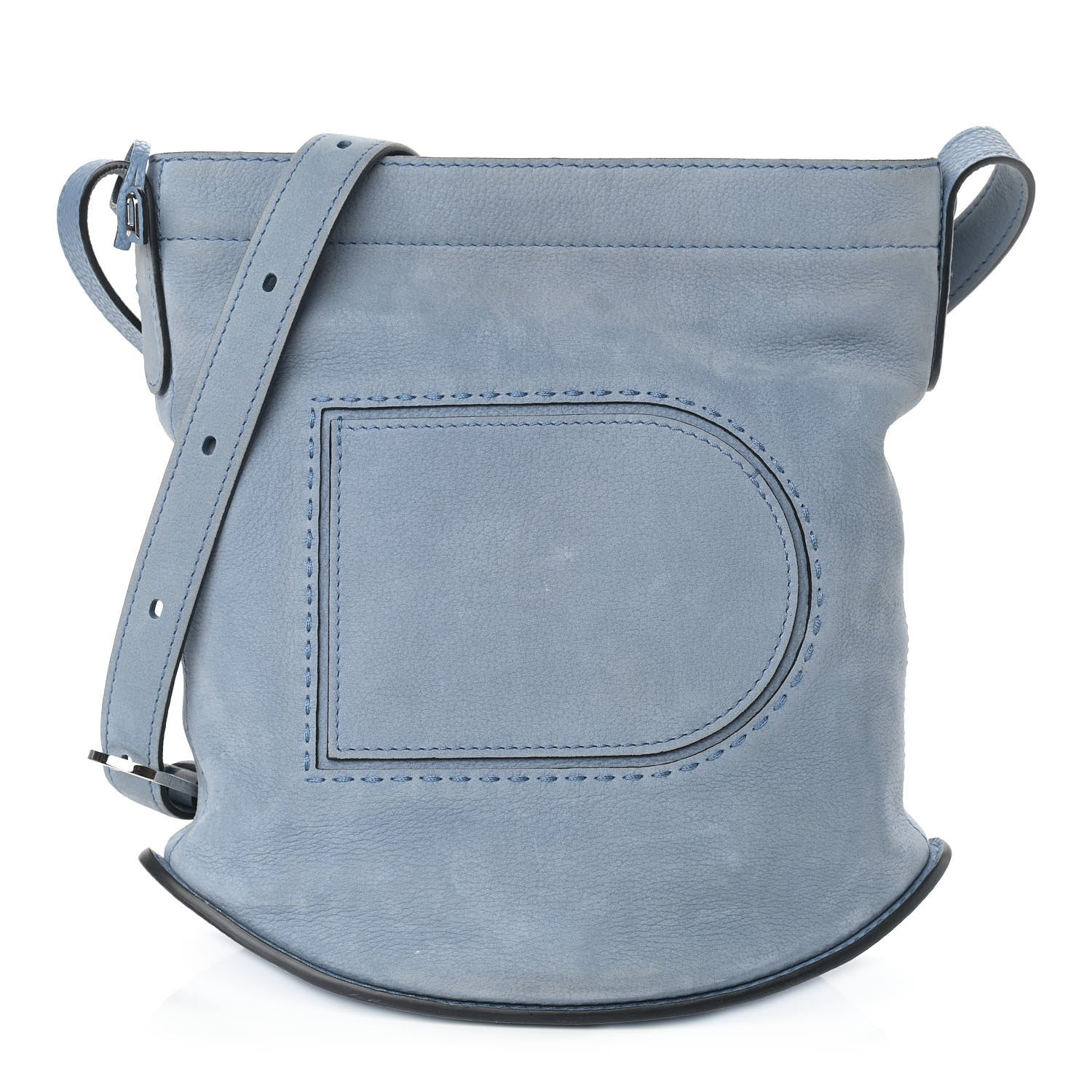 Delvaux Nubuck Santiag Pin Daily Shoulder Bag Denim II 1 of 17