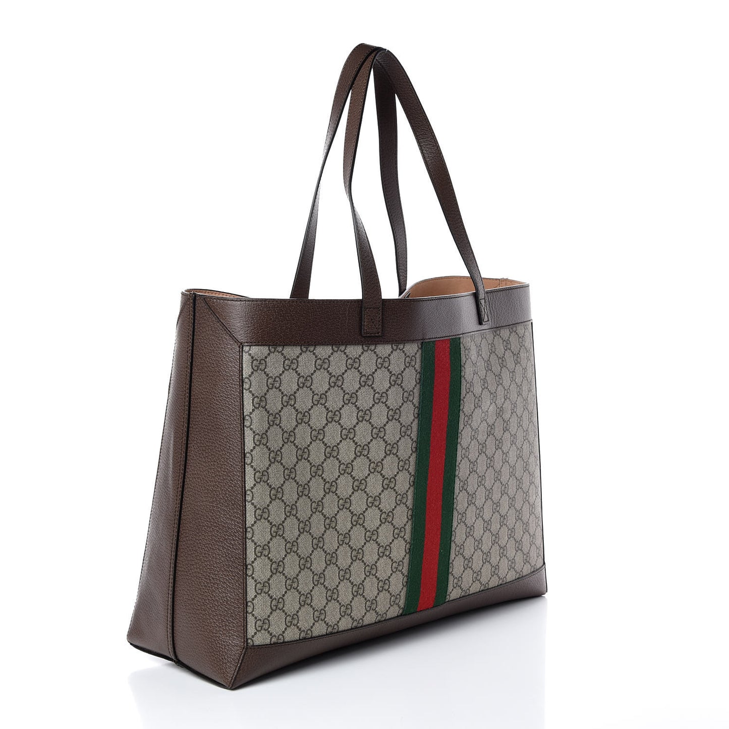 GG Supreme Monogram Web Ophidia Tote Brown