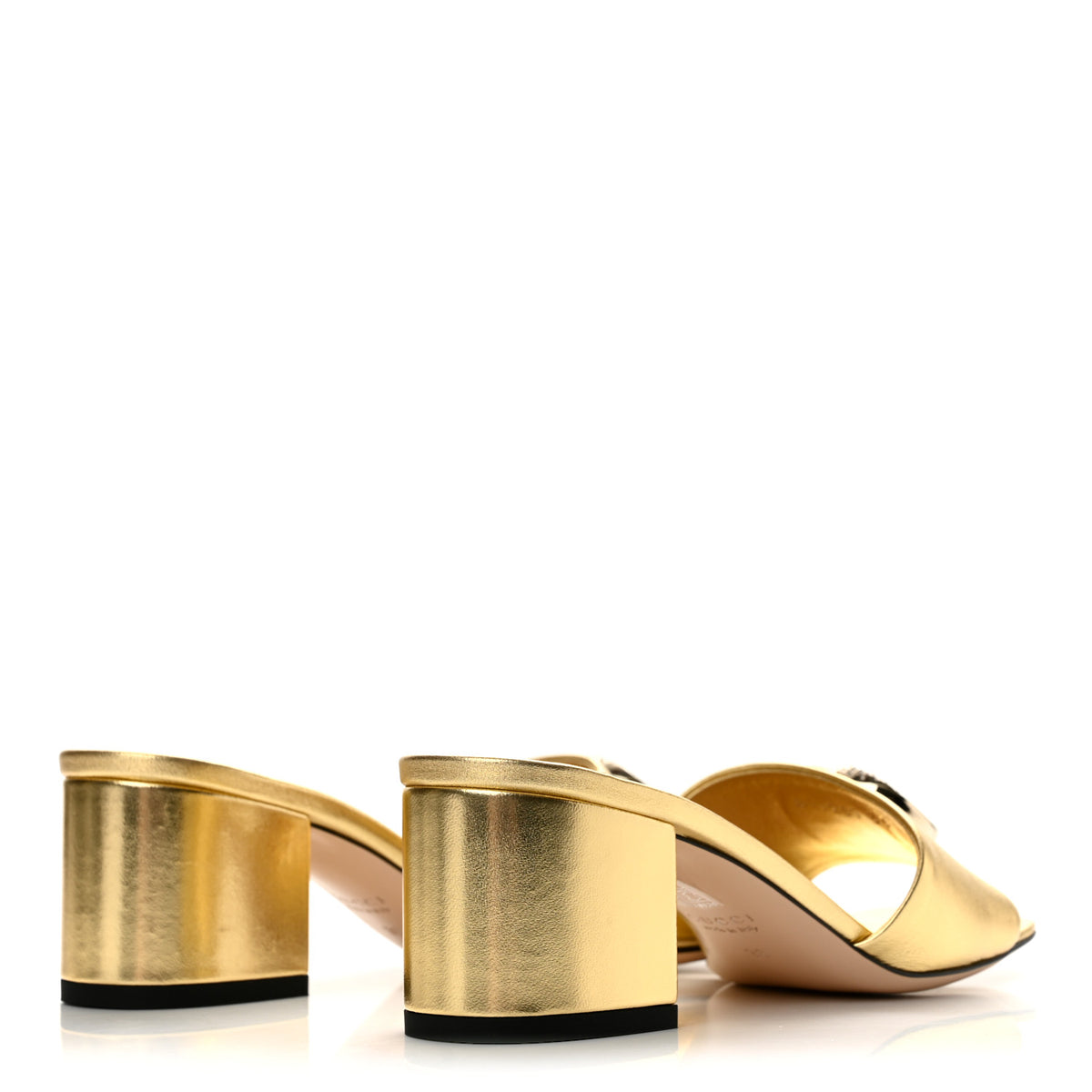 Metallic Nappa Horsebit Cross Strap 95mm Sandals 36 Gold