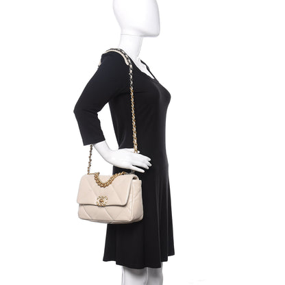 Chanel Lambskin Quilted Medium Chanel 19 Flap Light Beige 2 of 11