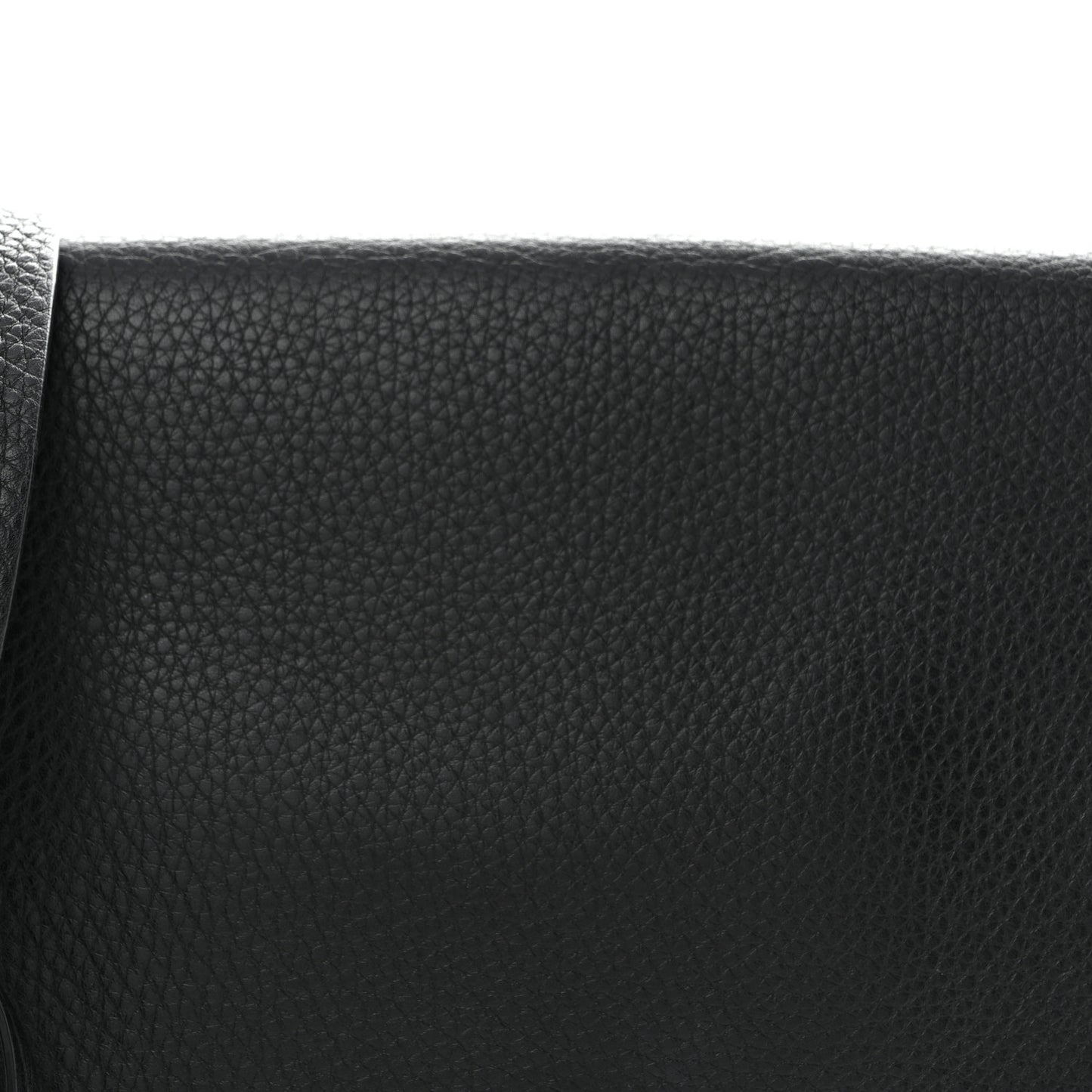 Grained Calfskin Rockstud Saddle Bag Black