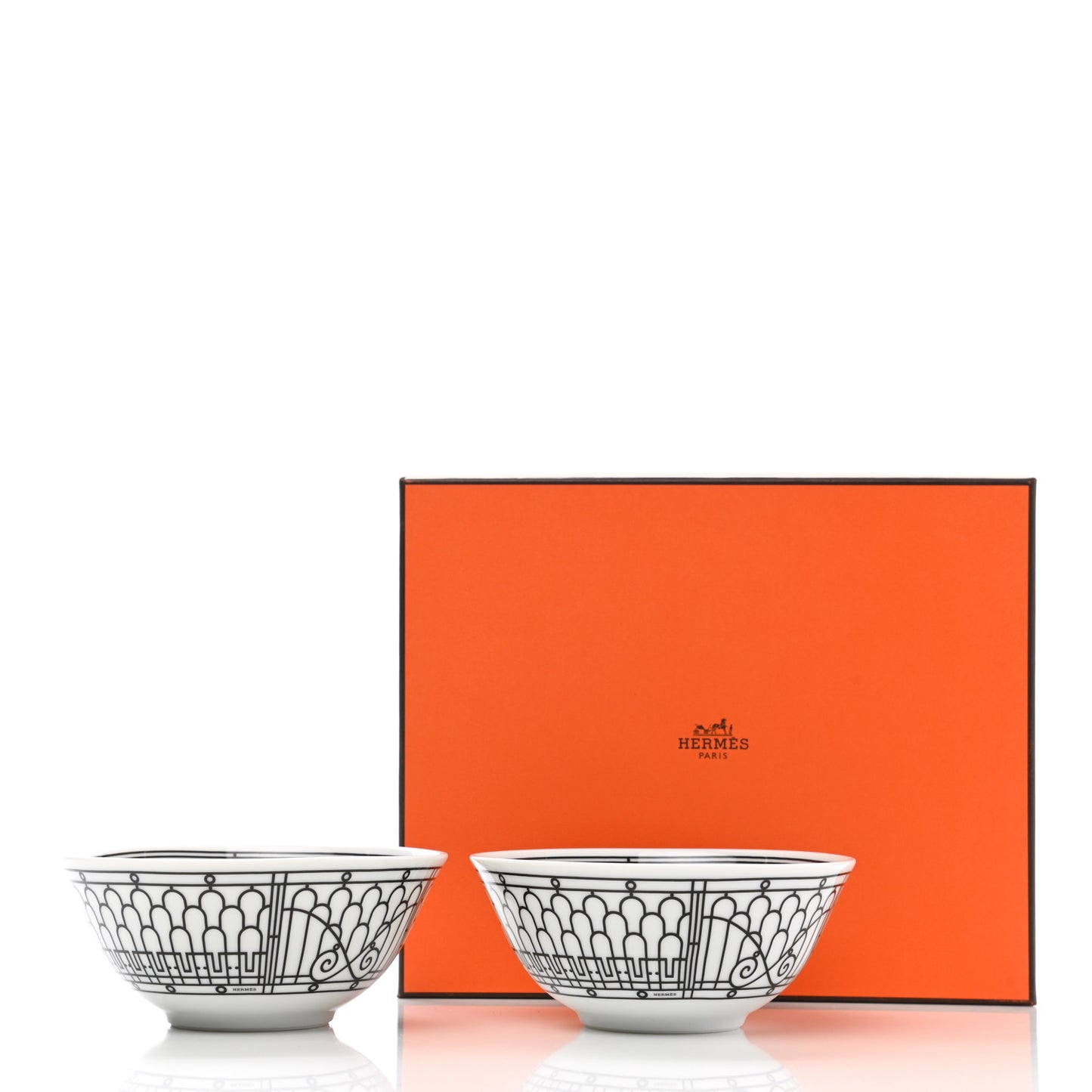 Porcelain H Deco Bowl Set of 2