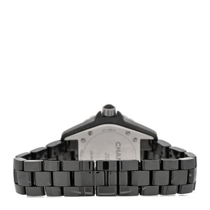 Chanel Stainless Steel Ceramic Diamond 33mm J12 Quartz Watch Black 3 of 5