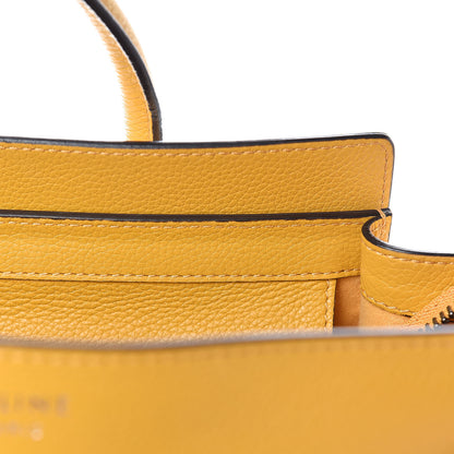Celine Drummed Calfskin Micro Luggage Ocre 12 of 13