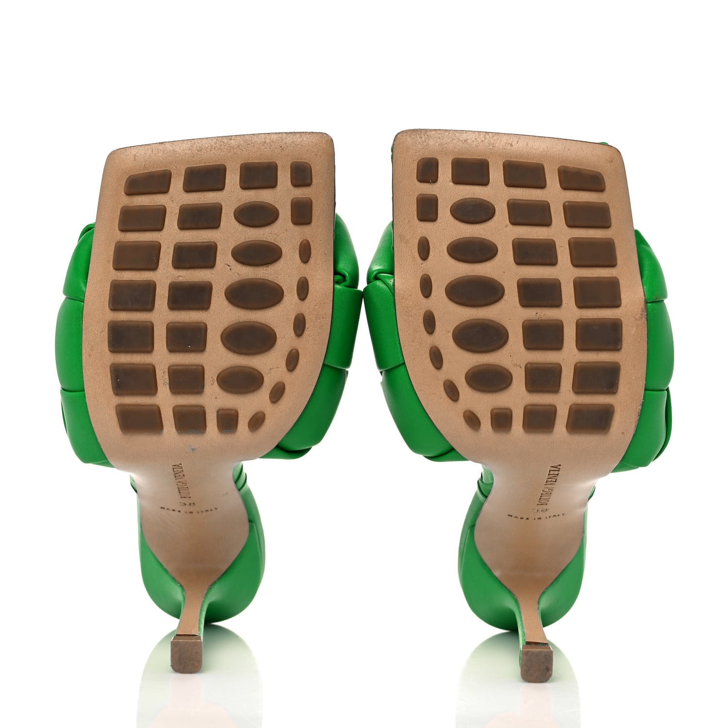 Nappa Maxi Intrecciato Lido 90mm Mule Sandals 38 Grass