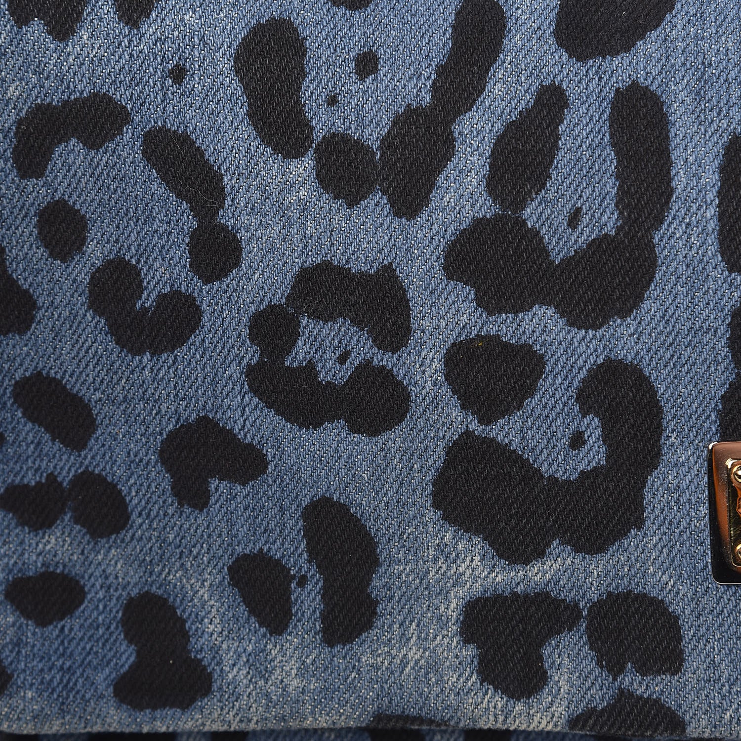 Dolce & Gabbana Denim Leopard Print Miss Martini Shoulder Bag Blue 12 of 14